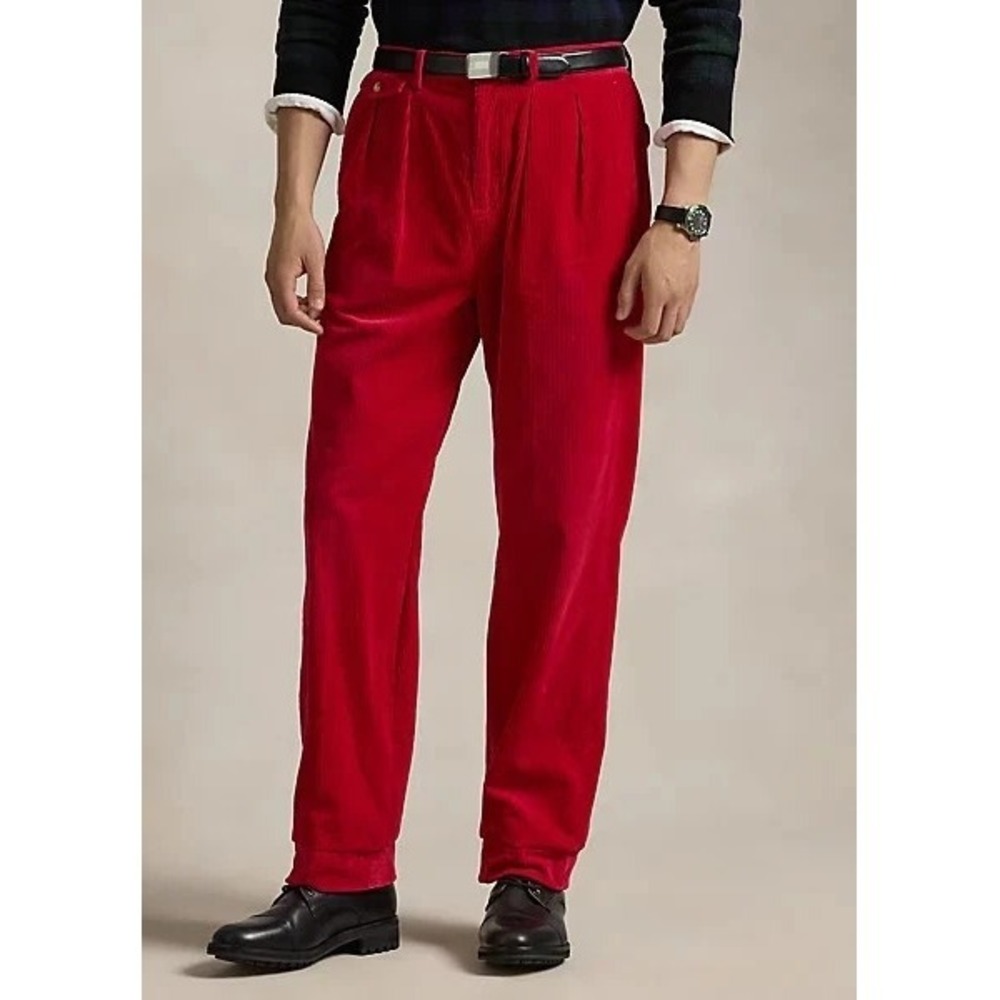 Polo Ralph Lauren Whitman Relaxed Fit‎ Corduroy Pants Men's 38x32 Red NWT